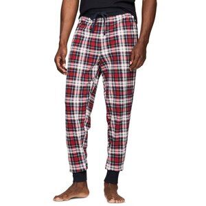 Tommy Hilfiger Men's Plaid Waffle-Knit Jogger Pajama Pants - Cherry - XL NWT